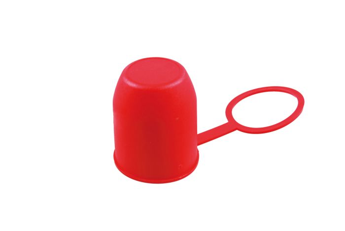 Bünte Kugelschutzkappe mit Halteschlaufe PVC, rot